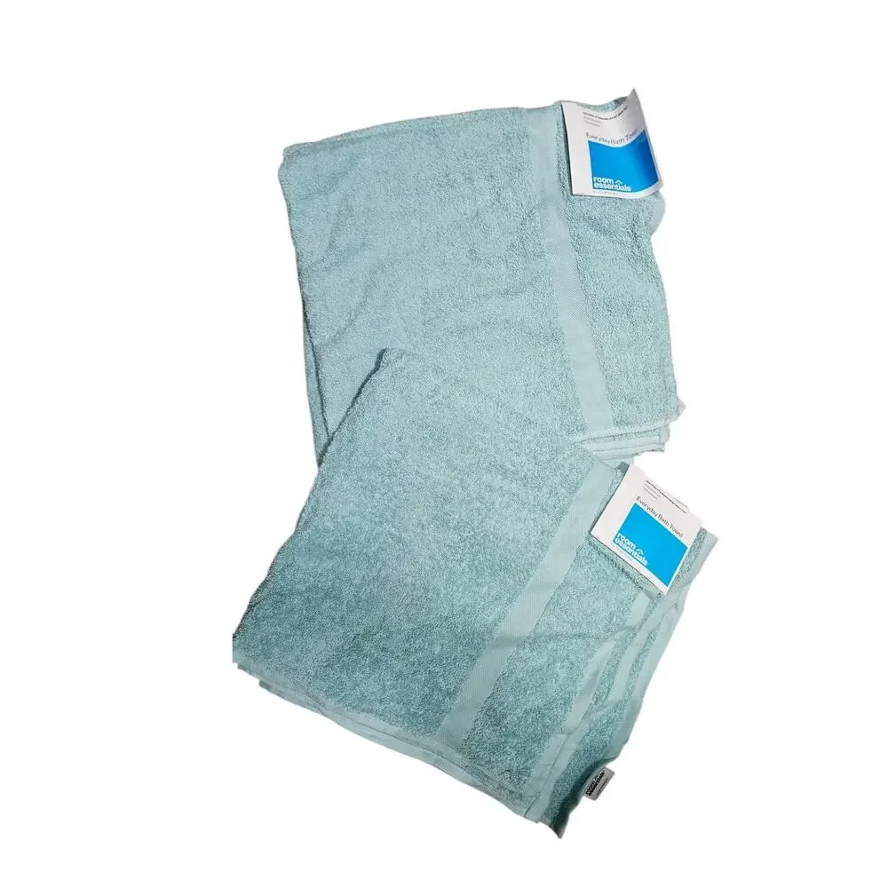 Room Essentials Everyday Bath Towel 27x52 Aqua Mint Set of 2 NWT